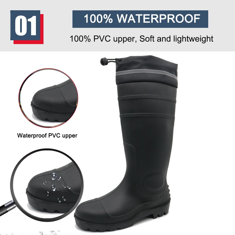 中国 GB06 Non slip waterproof steel toe puncture proof pvc safety rain boots CE - COPY - d906bv メーカー