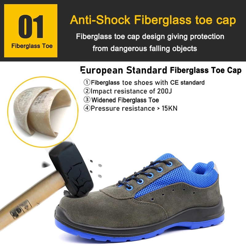 porcelana TM223GB Zapatos de seguridad de ante estáticos grises con dedo del pie de fibra de vidrio para almacén fabricante