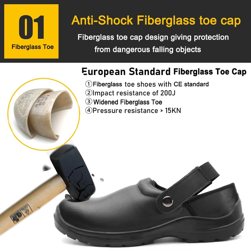 China TM3366 Fibra de vidro de capa de cozinha chef sapatos de segurança para restaurante fabricante
