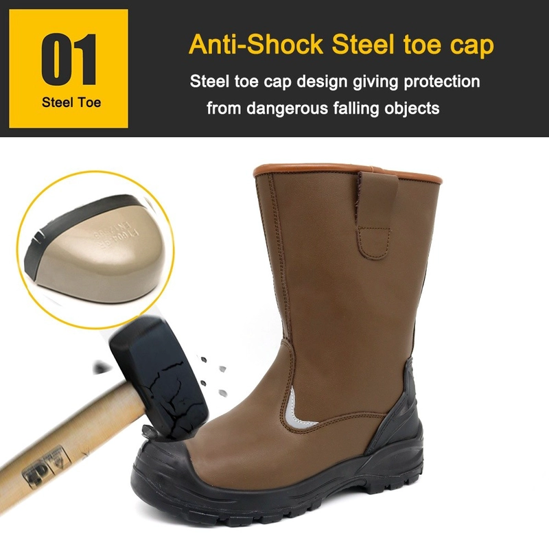 الصين TM073 Brown Steel Toe مضاد للثقب أحذية السلامة لحام لصناعة الصلب الصانع