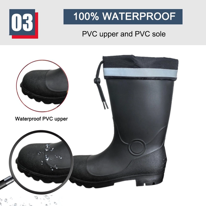 중국 GB42 Steel Toe Puncture Proof Black PVC Safety Rain Boots for Construction - COPY - s6f3ch 제조업체