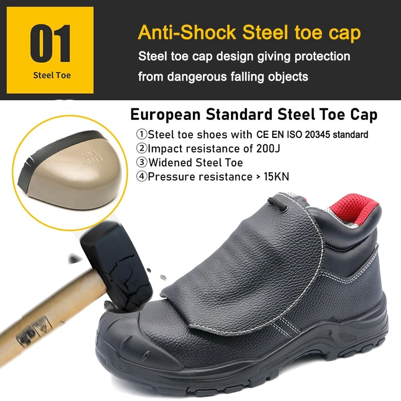 China TM3380 Biqueira de aço antiderrapante à prova de punção Faísca Proteção para soldagem de sapatos de segurança em couro fabricante
