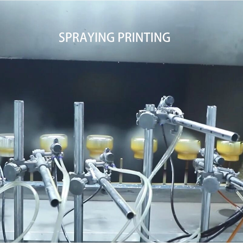 Spraying Printing Finish for Candle Jars