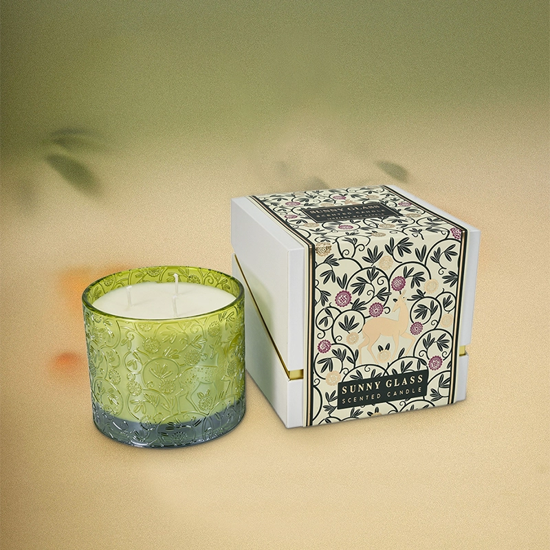 porcelana Caja de regalo de empaquetado beige de la caja del candelero de cristal de la caja de empaquetado del modelo del antílope tibetano beige al por mayor fabricante