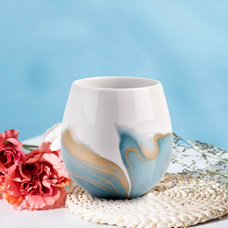 Portacandele in ceramica smaltata
