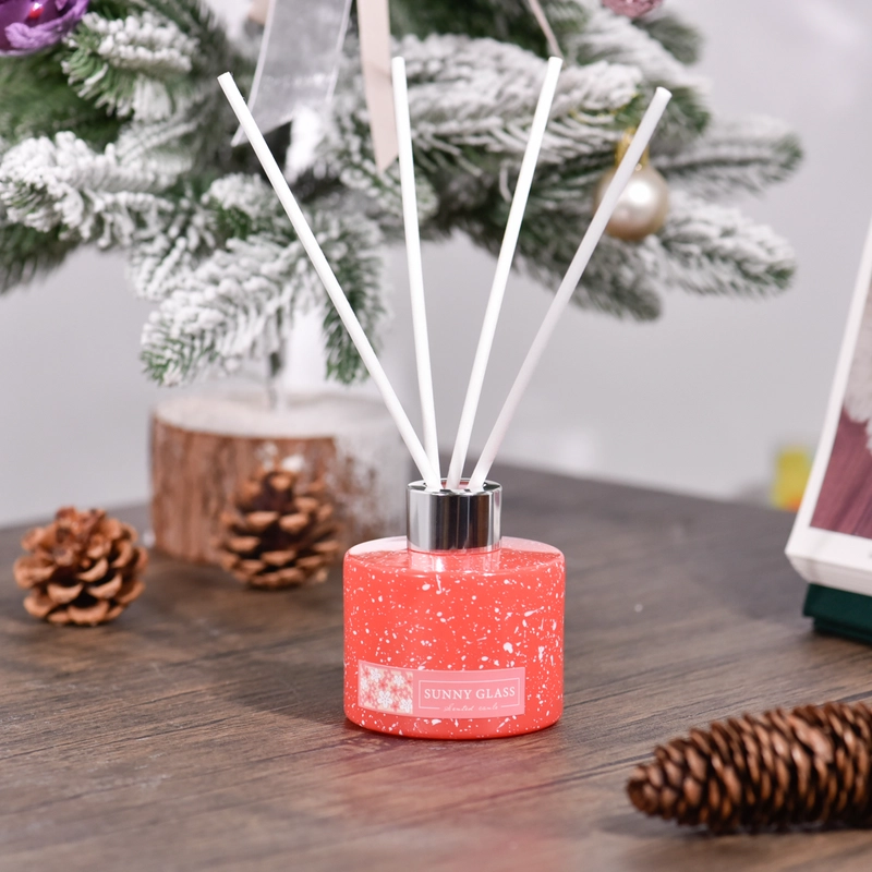 China High quality light red Christmas glass diffuser bottles wholesale manufacturer