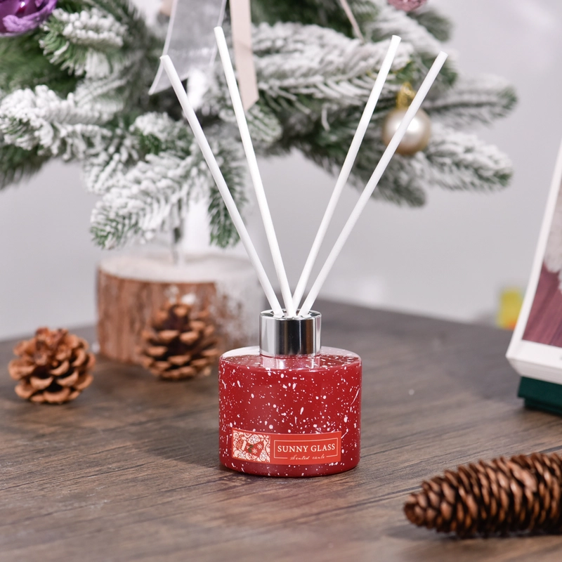 China Custom Christmas gift box set red glass diffuser bottle holiday decoration manufacturer