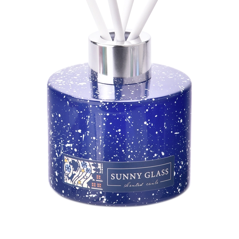 New design Christmas decoration dark blue glass diffuser bottle manufacturer