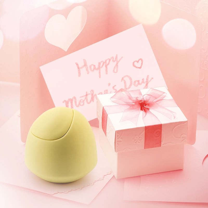 Luxury Custom Mother's Day Egg na hugis ceramic candle jar na may takip-dilaw
