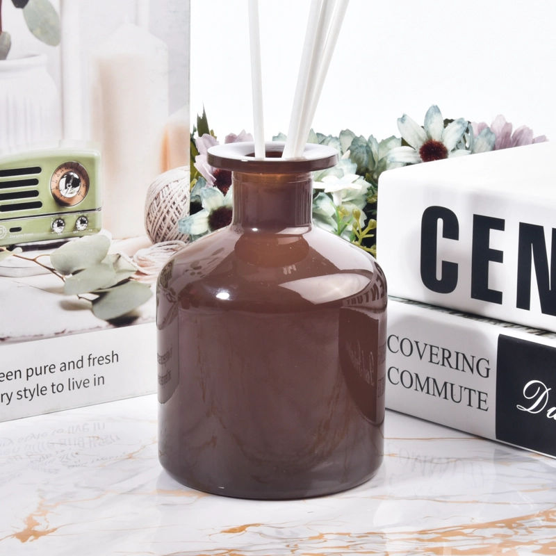 Custom Glossy Coffee Brown Glass Aroma Bottles for Bulk Orders