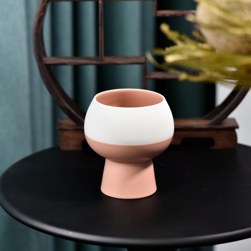 Haina Raraunga Rua-Tone Ceramic Candle Vessel Ritenga Whakapaipai Candle Holder kaimahitaonga