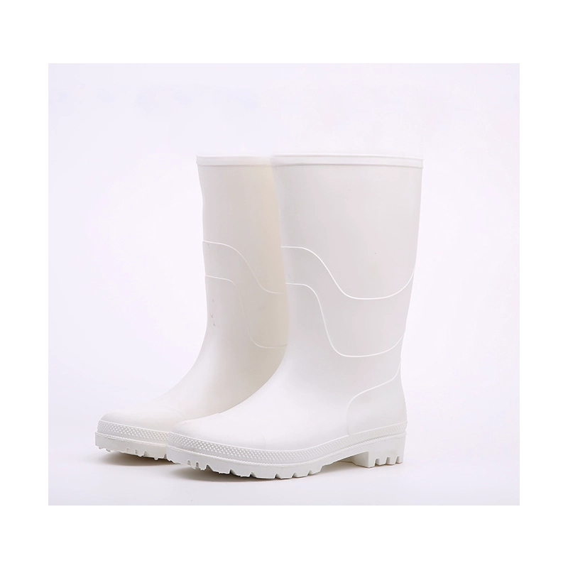 China 101-1 White oil acid alkali resistant anti slip waterproof food industry pvc rain boots manufacturer
