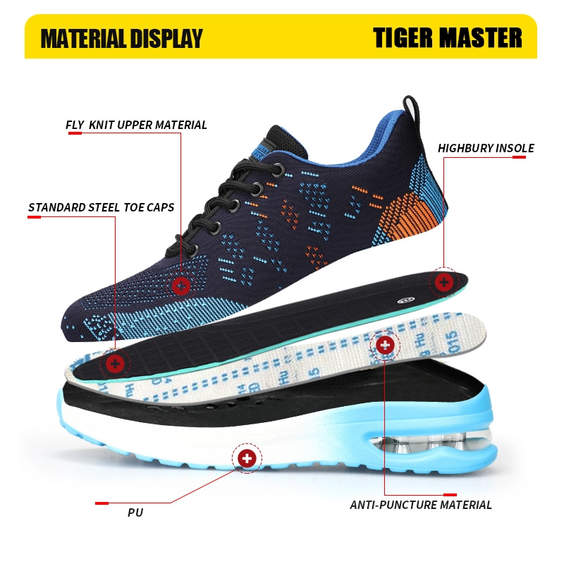 China 2163 Shock absorption steel toe anti puncture fashion sport safety shoes manufacturer