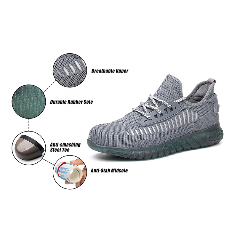 Chine 752 gris anti-dérapant prévenir la perforation chaussures de sécurité sport légères embout en acier fabricant