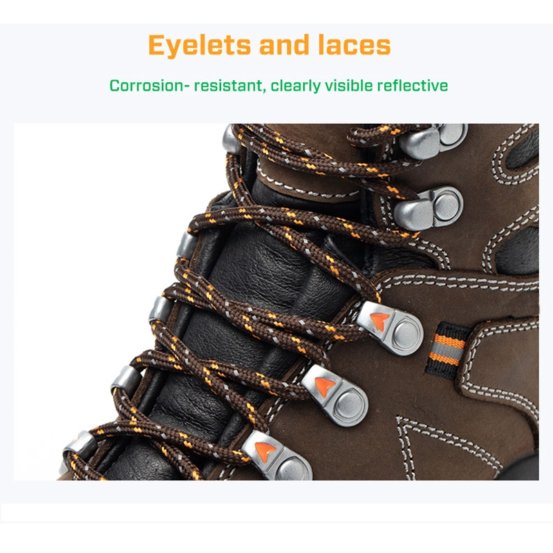 China TM0225 Brown nubuck leather anti slip soft rubber sole steel toe anti puncture oil and gas safety shoes manufacturer
