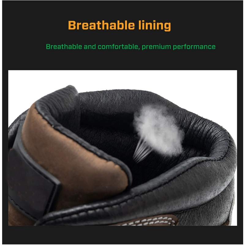 China TM0225 Brown nubuck leather anti slip soft rubber sole steel toe anti puncture oil and gas safety shoes manufacturer