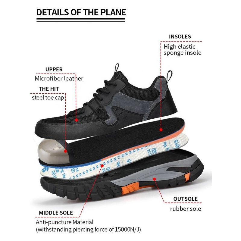 China 1109 anti slip oil resistant rubber sole steel toe prevent puncture work safety shoes for men manufacturer