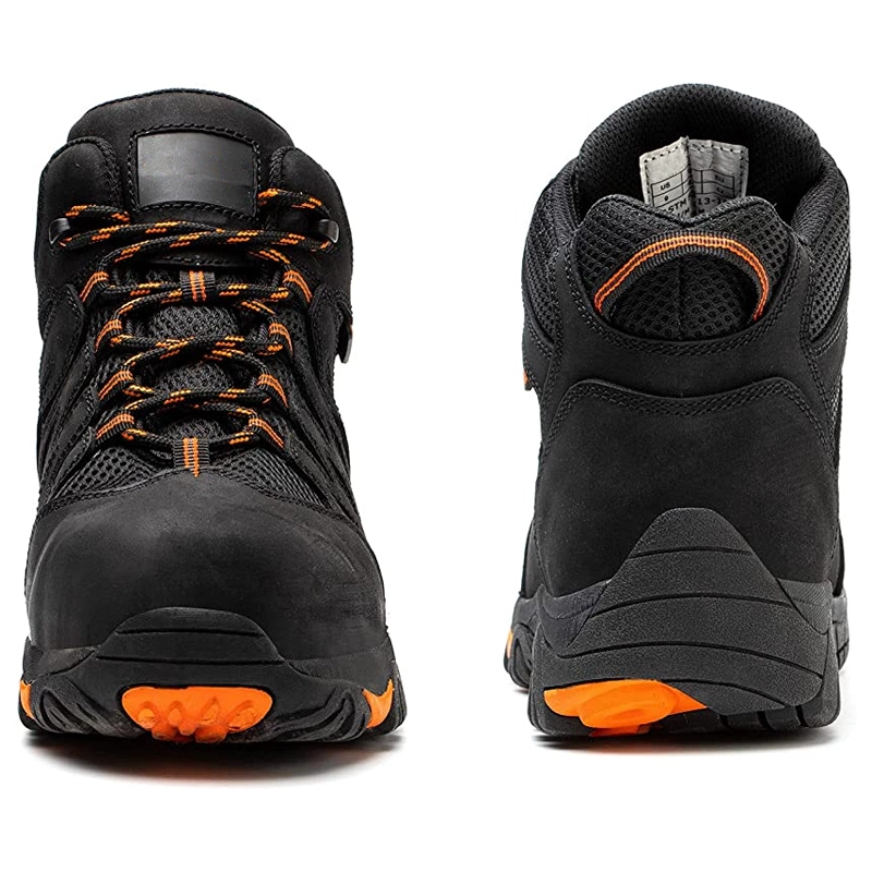 China 0266 Black nubuck leather oil proof wear resistant rubber sole composite toe anti puncture safety boots manufacturer
