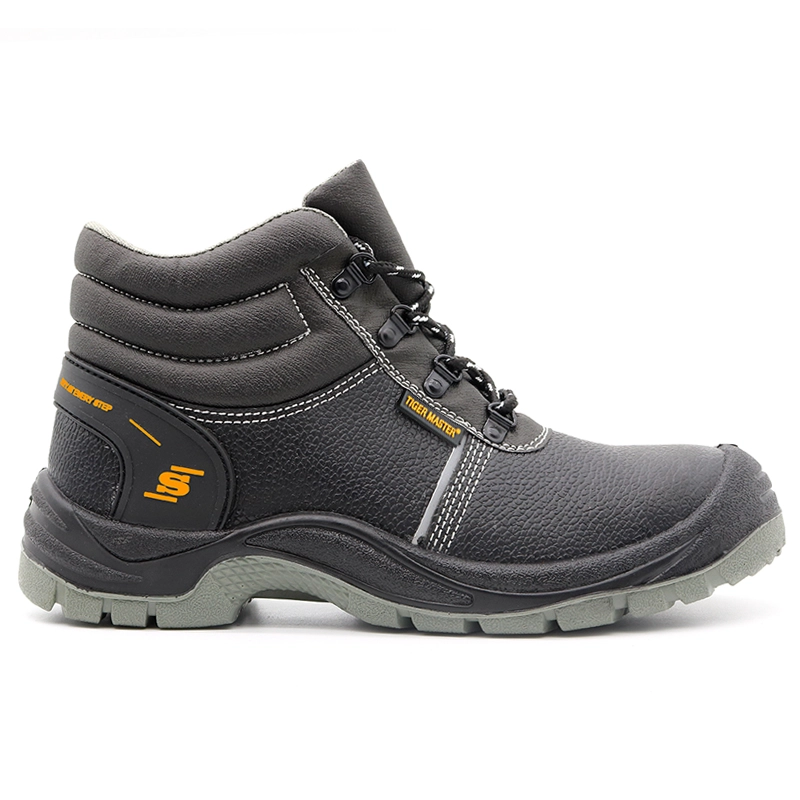 porcelana TM3036 cuero de vaca negro antideslizante suela de pu puntera de acero a prueba de pinchazos zapatos de seguridad industrial para hombres fabricante