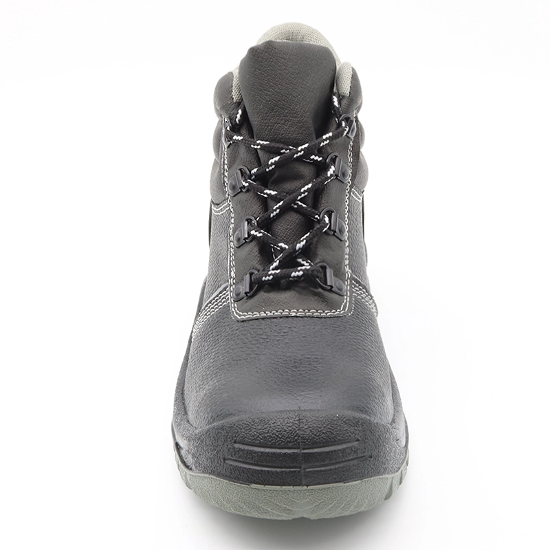 porcelana TM3036 cuero de vaca negro antideslizante suela de pu puntera de acero a prueba de pinchazos zapatos de seguridad industrial para hombres fabricante