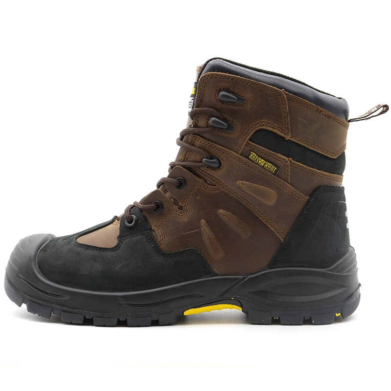 China TM134 Heat resistance rubber sole steel toe prevent puncture oil industry safety boots for men manufacturer