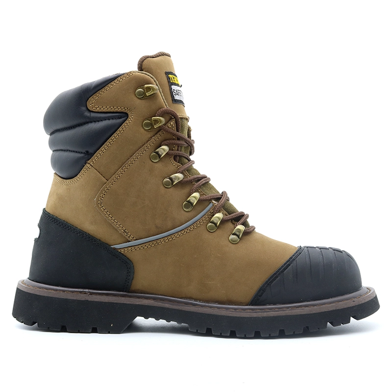 China TM135 nubuck leather oil slip resistant rubber sole steel toe puncture proof goodyear work boots safety shoes manufacturer