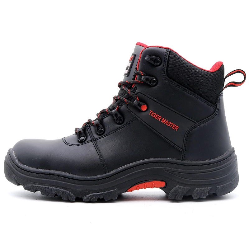 China TM137 Heat resistance rubber sole black cow leather composite toe anti puncture oil industry safety boots shoes manufacturer