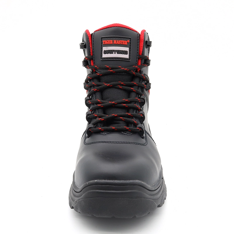 China TM137 Heat resistance rubber sole black cow leather composite toe anti puncture oil industry safety boots shoes manufacturer