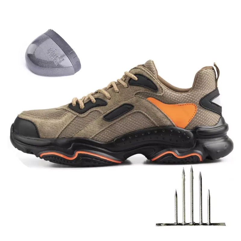 China 0268 Anti slip soft eva sole steel toe prevent puncture comfortable light weight sneaker safety shoes for men manufacturer