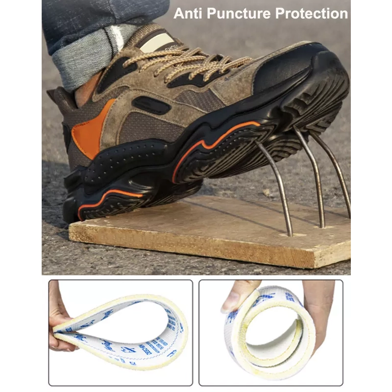 China 0268 Anti slip soft eva sole steel toe prevent puncture comfortable light weight sneaker safety shoes for men manufacturer