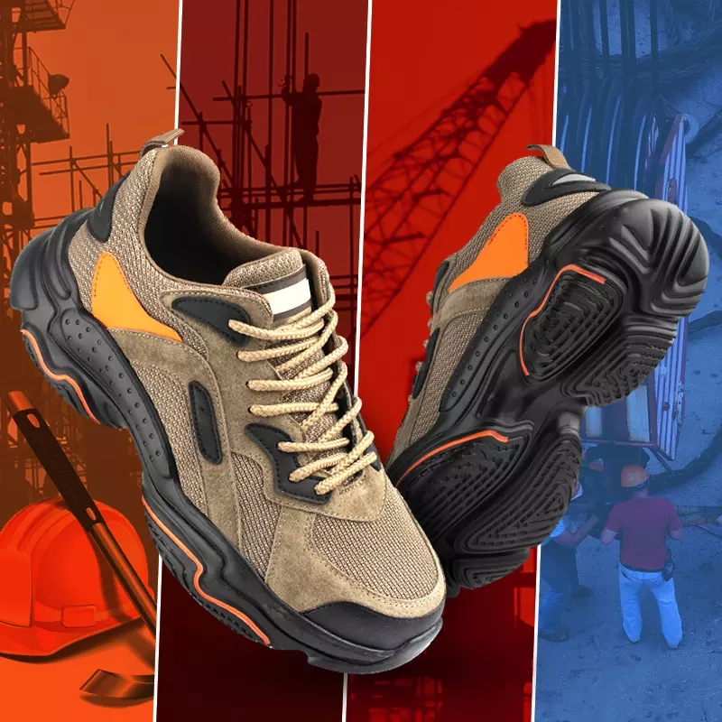 China 0268 Anti slip soft eva sole steel toe prevent puncture comfortable light weight sneaker safety shoes for men manufacturer