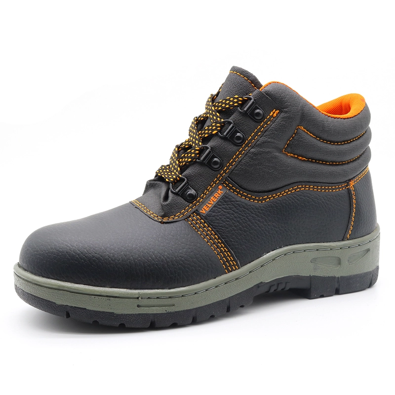 China RB1080 PU upper rubber sole puncture proof iron toe cheap industrial safety shoes for workers manufacturer