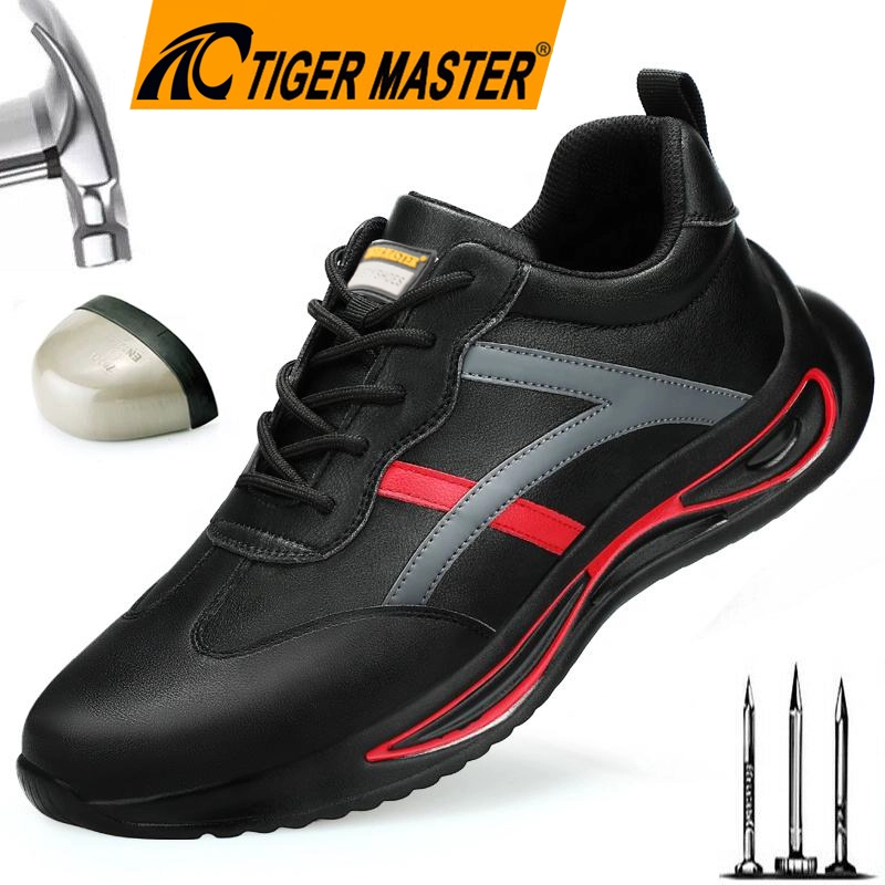Chine TM261 anti-dérapant microfibre cuir acier orteil prévenir la perforation imperméable hommes baskets chaussures de sécurité travail fabricant