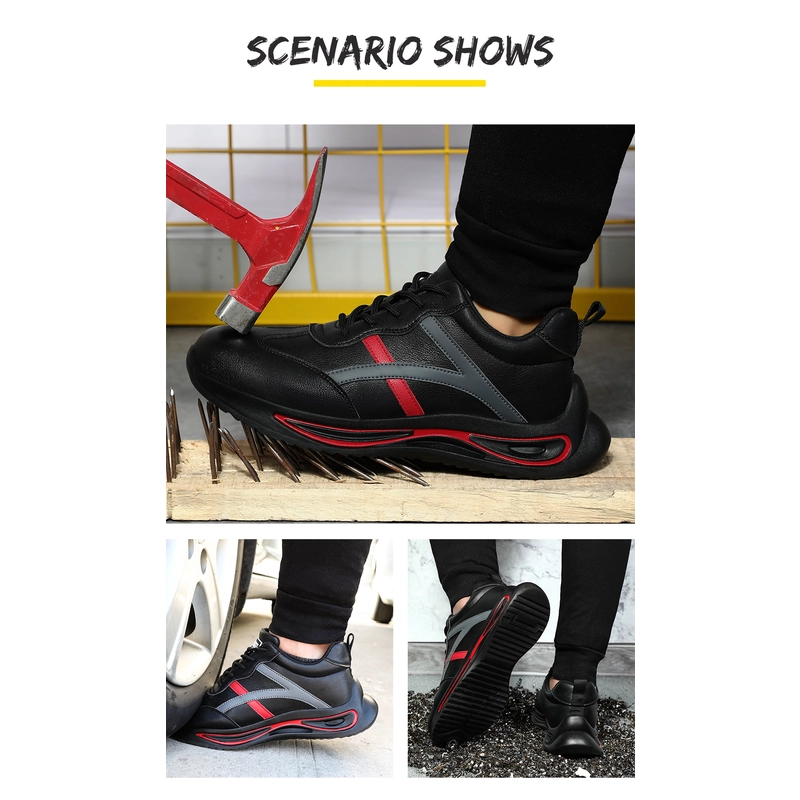 Chine TM261 anti-dérapant microfibre cuir acier orteil prévenir la perforation imperméable hommes baskets chaussures de sécurité travail fabricant