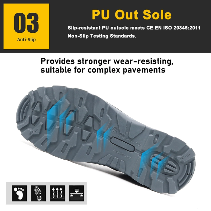 China TM068 Anti slip deltaplus sole prevent puncture steel toe safety shoes for men manufacturer