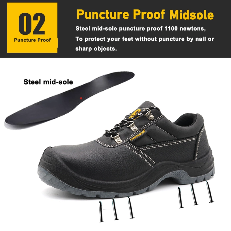 China TM008L  Anti slip pu sole leather puncture proof steel toe work safety shoes CE S3 manufacturer