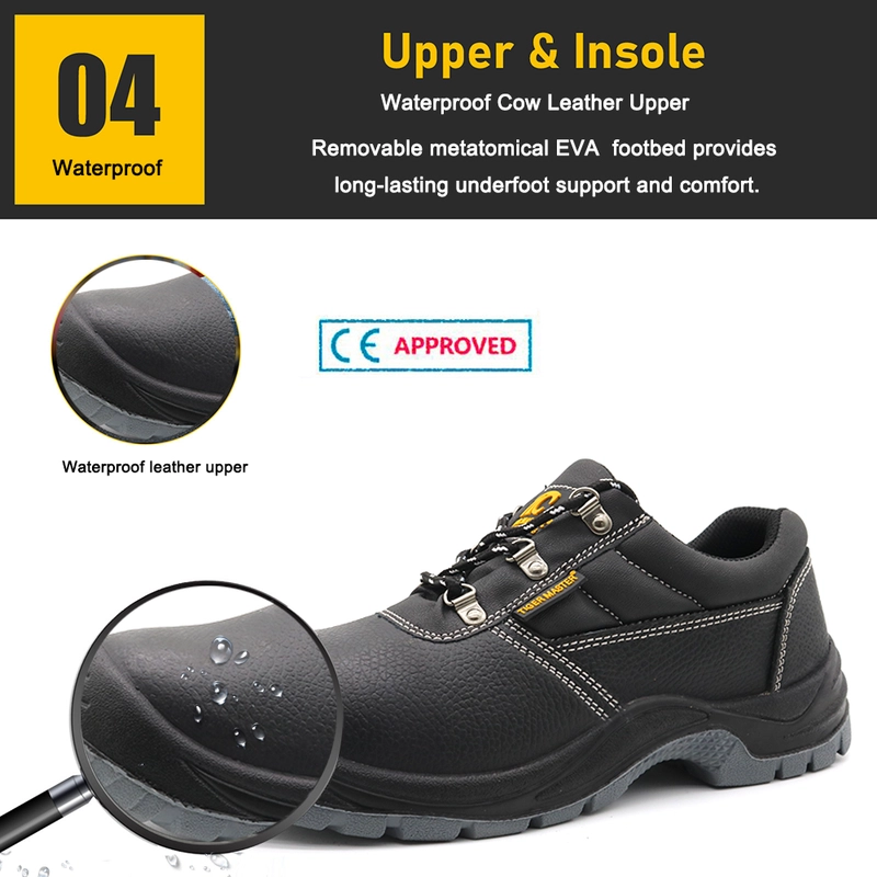 China TM008L  Anti slip pu sole leather puncture proof steel toe work safety shoes CE S3 manufacturer