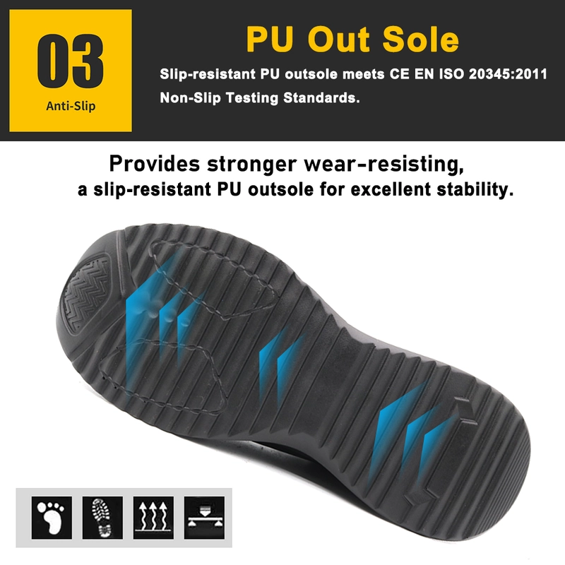 China TM261  Anti slip pu sole microfiber leather men steel toe safety shoes sneakers manufacturer