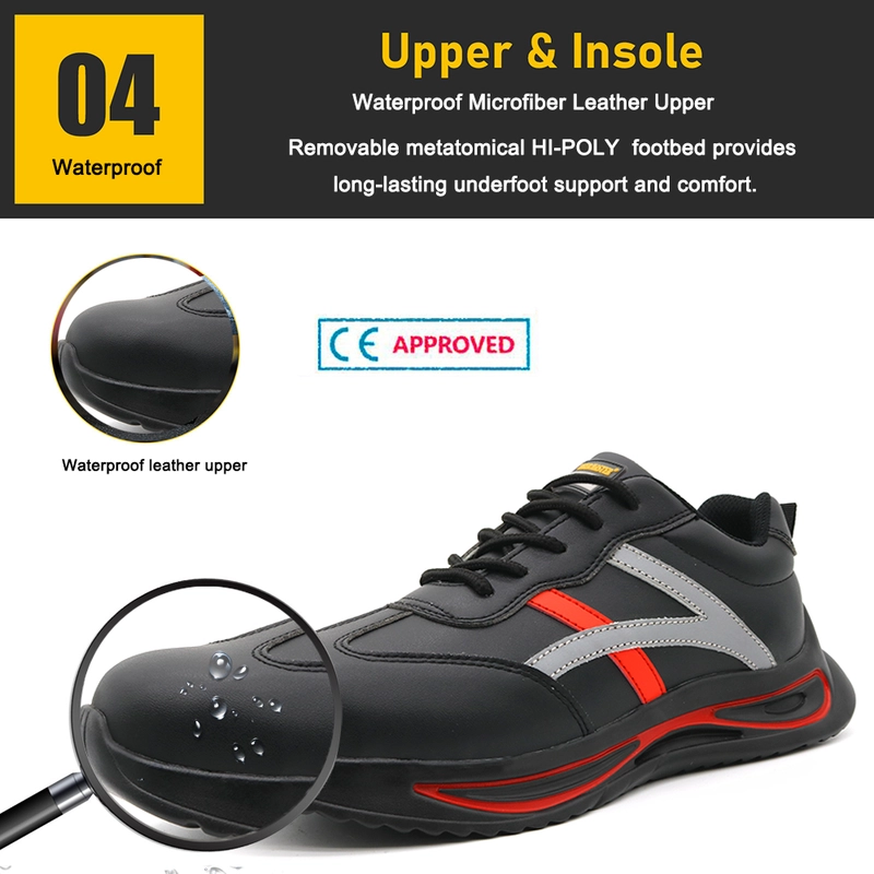 China TM261  Anti slip pu sole microfiber leather men steel toe safety shoes sneakers manufacturer