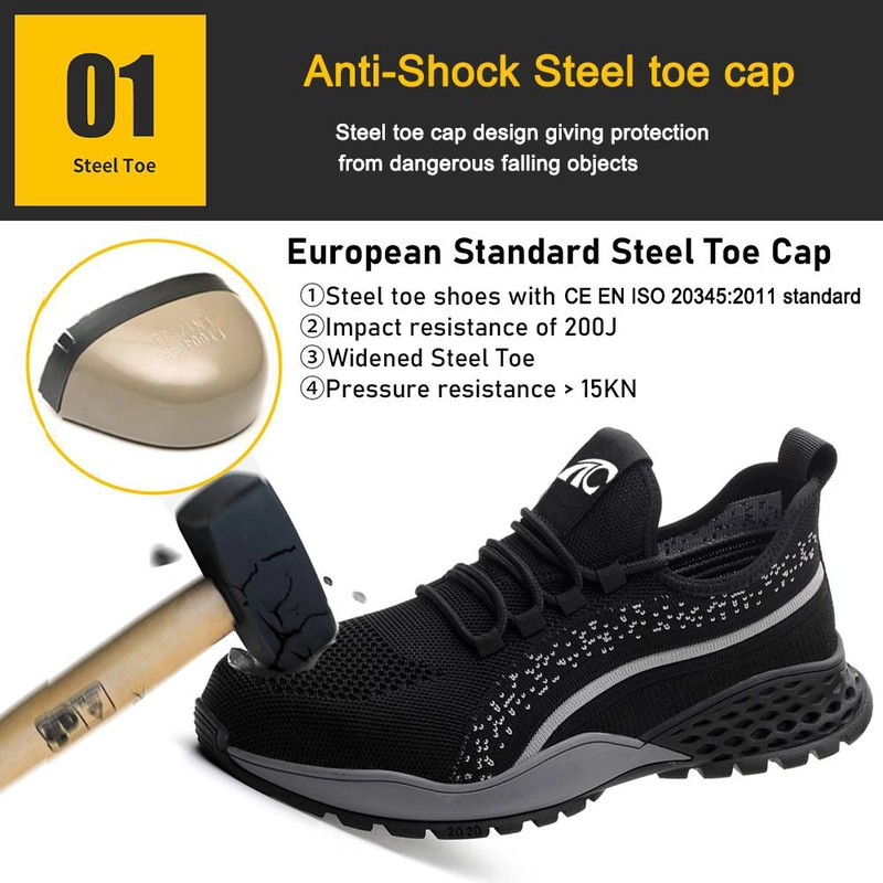 China TM263 Anti slip soft rubber sole prevent puncture lightweight sneakers safety shoes steel toe manufacturer