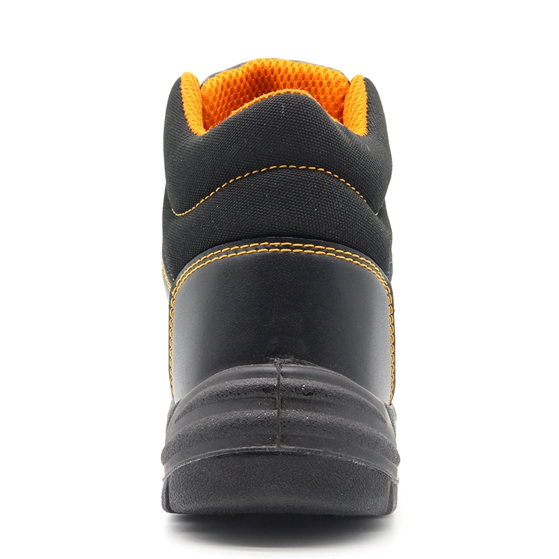Chine TM074 Chaussures de sécurité en cuir noir antidérapantes pour hommes avec embout en acier pour la construction fabricant