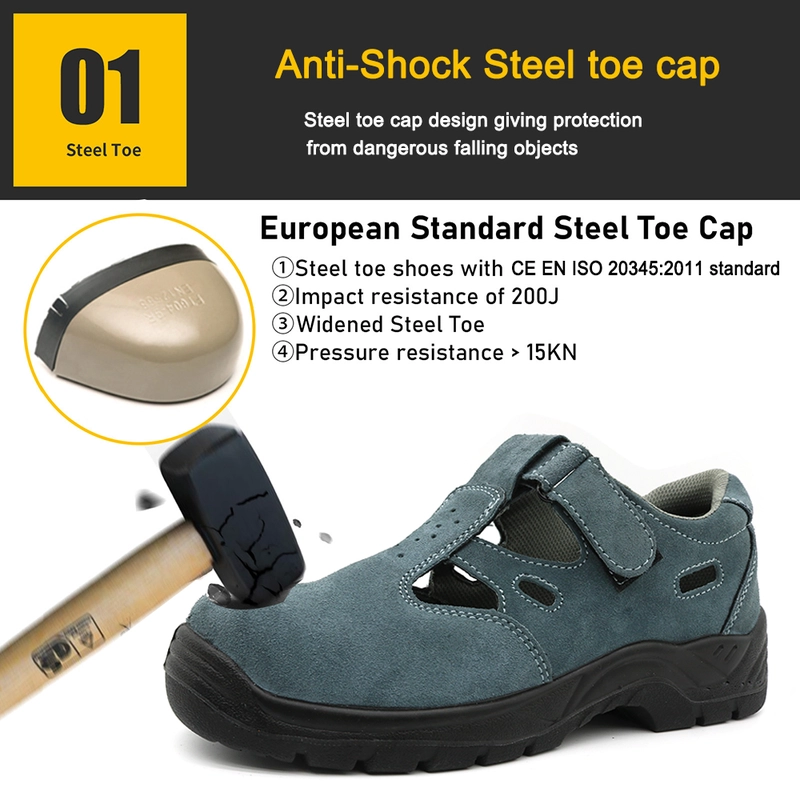 China TM265 Anti slip PU sole prevent puncture steel toe summer safety shoes for men manufacturer