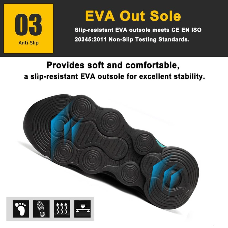 China TM3054 Non slip soft EVA sole steel toe fashion safety sneaker men shoes work manufacturer