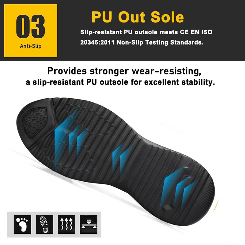 China TM3056 Non slip PU sole light weight steel toe sneaker safety shoes fashion manufacturer