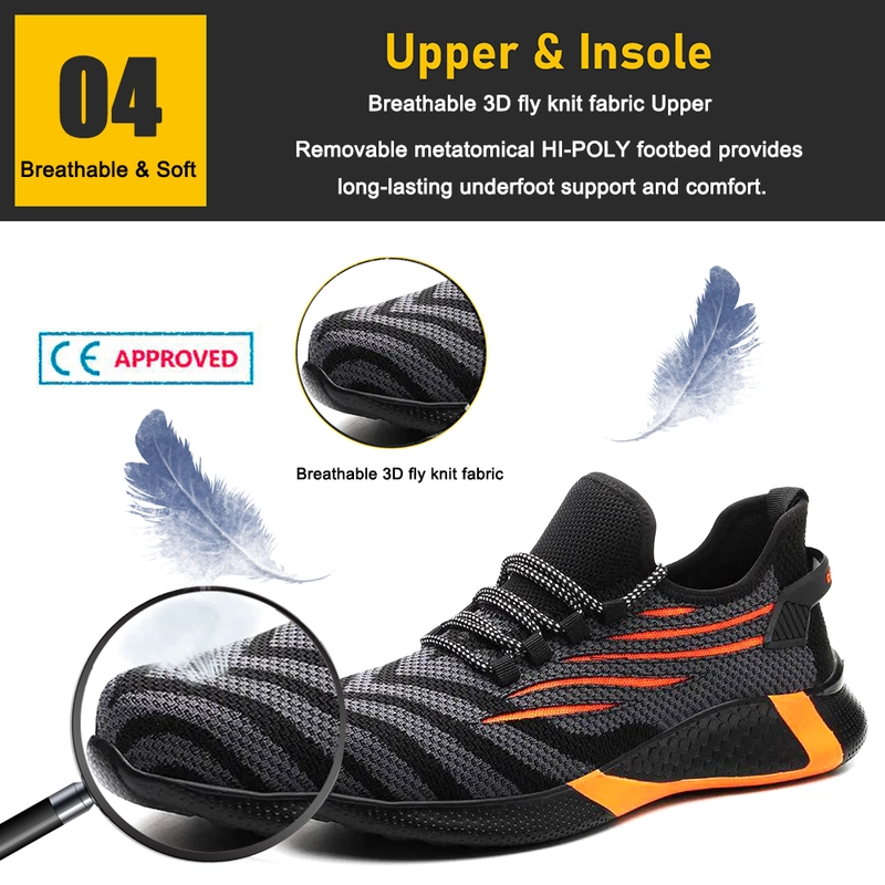 China TM3058 Anti slip puncture proof steel toe anti static fashion safety shoes sneaker manufacturer
