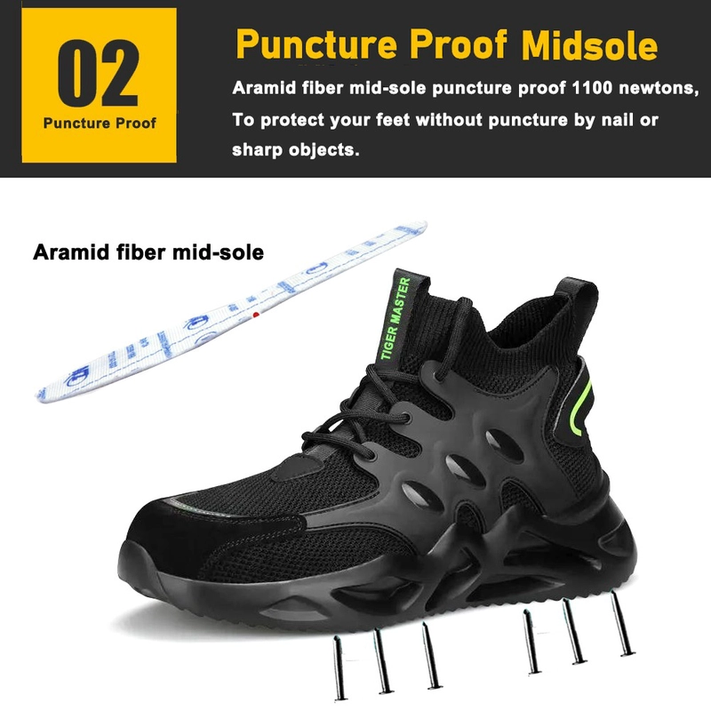 Cina TM3063 Scarpe da uomo sneaker di sicurezza con punta in acciaio antiforatura alla caviglia alta produttore
