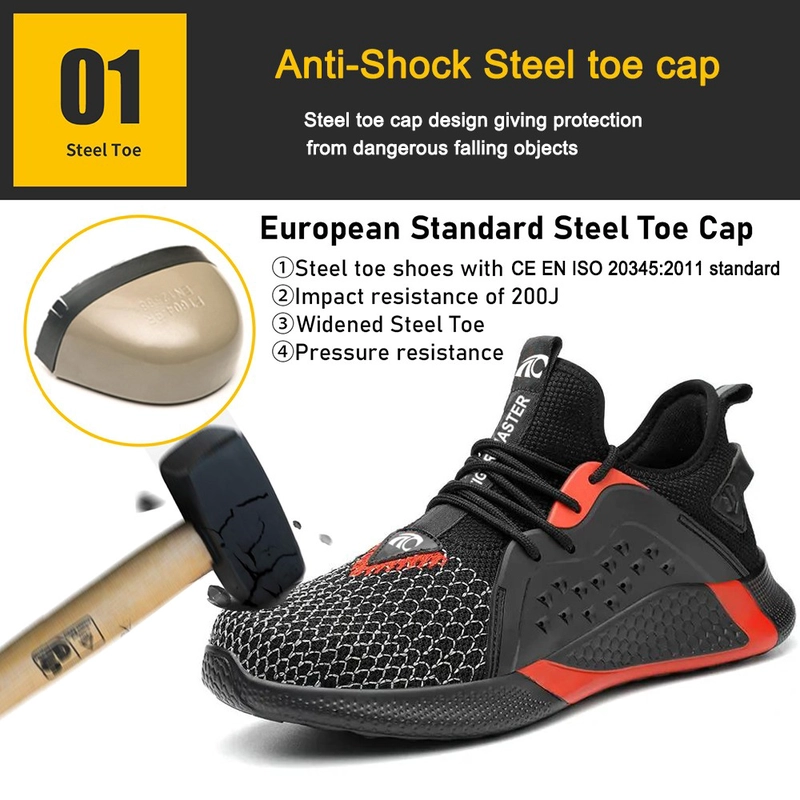 China TM3064 Lightweight anti puncture steel toe soft men women safety shoes sports manufacturer