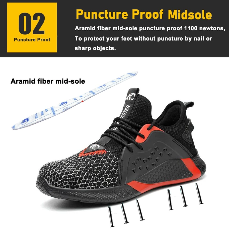 China TM3064 Lightweight anti puncture steel toe soft men women safety shoes sports manufacturer