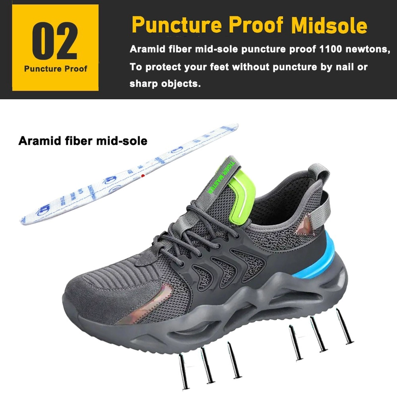 Cina TM3065 Morbida suola antiscivolo in EVA scarpe antinfortunistiche sneaker moda leggera punta in acciaio produttore