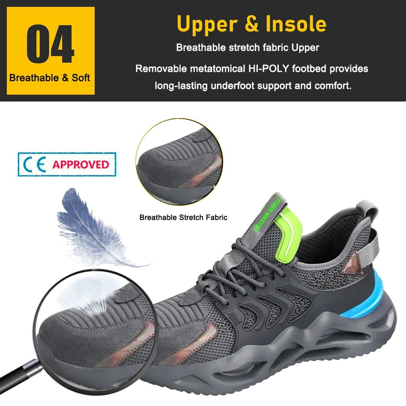 Cina TM3065 Morbida suola antiscivolo in EVA scarpe antinfortunistiche sneaker moda leggera punta in acciaio produttore
